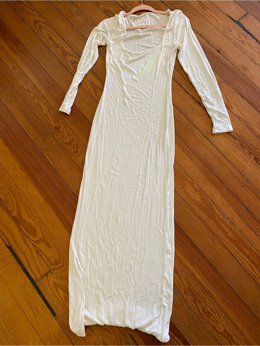 SKIMS Soft Lounge Long Sleeve Maxi Dress Marble White Size L